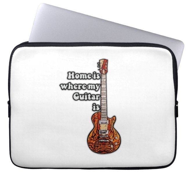 Funda Para Portátil El hogar es donde está mi guitarra. (Frente)