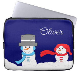 Funda Para Portátil El invierno es nevado: Azul oscuro