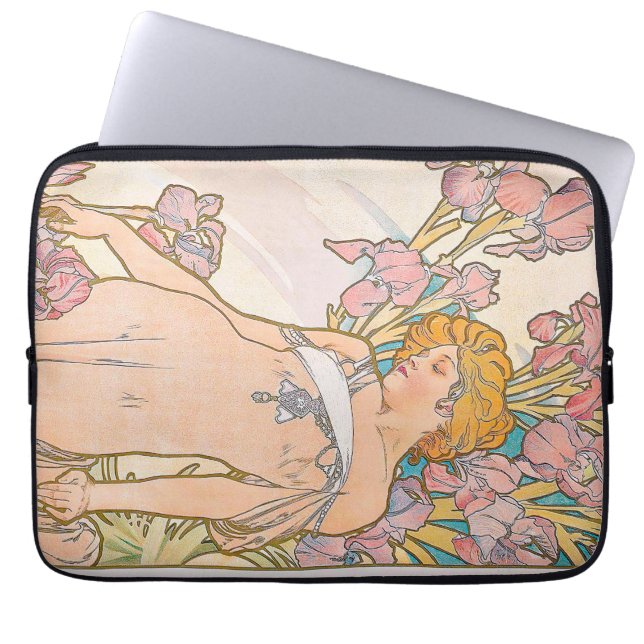 Funda Para Portátil El Iris (1897) de Alphonse Mucha (Frente)