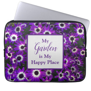 Funda Para Portátil El jardín es mi lugar feliz Flor morada floral