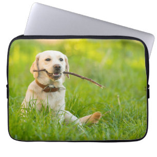 Funda Para Portátil El Labrador Amarillo Juega A La Bota Con Palo