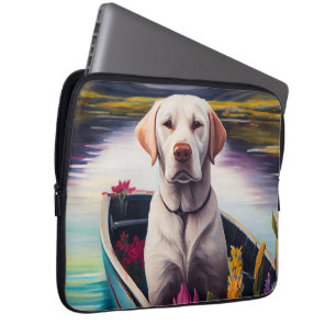 Funda Para Portátil El labrador sobre un pádel: una aventura escénica