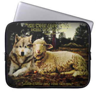 Funda Para Portátil "El lobo morará con el cordero" que coloca