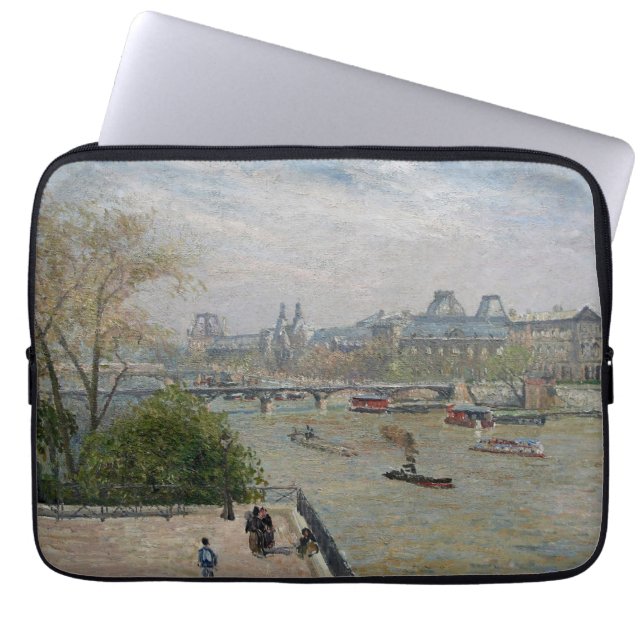 Funda Para Portátil El Louvre, la primavera de Camille Pissarro (Frente)