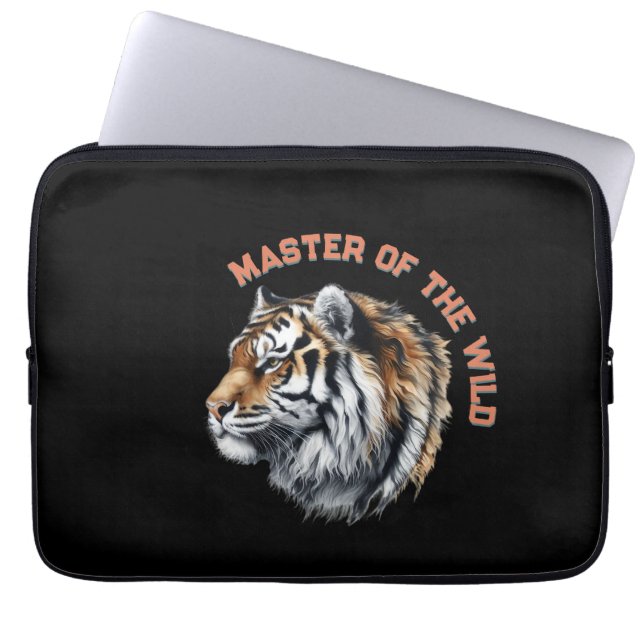 Funda Para Portátil El maestro de los tigres de lo salvaje (Frente)