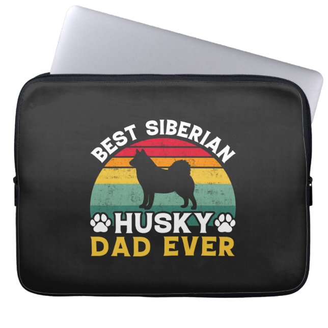 Funda Para Portátil El mejor Husky Husky Padre Siberiano, tributo al D (Frente)