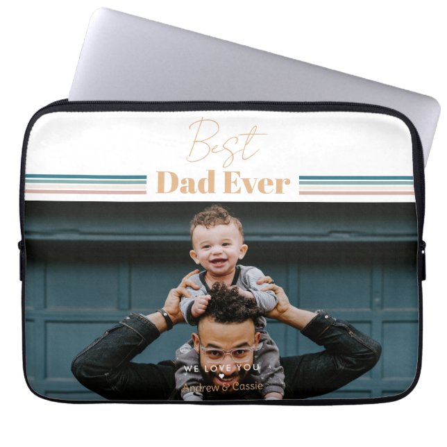 Funda Para Portátil El mejor papá... te queremos (Frente)