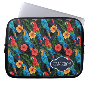 Funda Para Portátil El modelo el del Macaw y del hibisco añade su