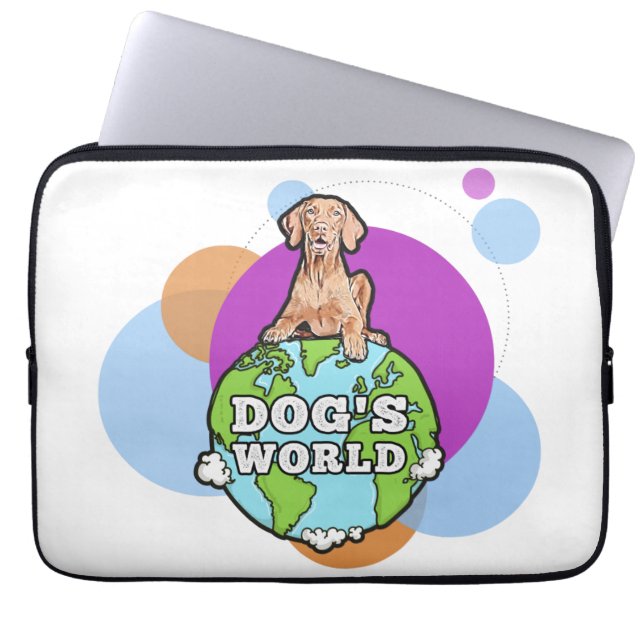 Funda Para Portátil El mundo del perro con los círculos (Frente)
