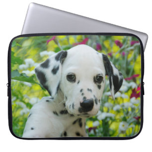 Funda Para Portátil El negro lindo manchó la foto dálmata del perrit