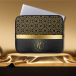 Funda Para Portátil El Oro Y El Negro De Lujo Art Deco<br><div class="desc">Este falso motivo inspirado en el oro y el negro Art Deco le aporta un toque de elegancia y sofisticación a su portátil.</div>