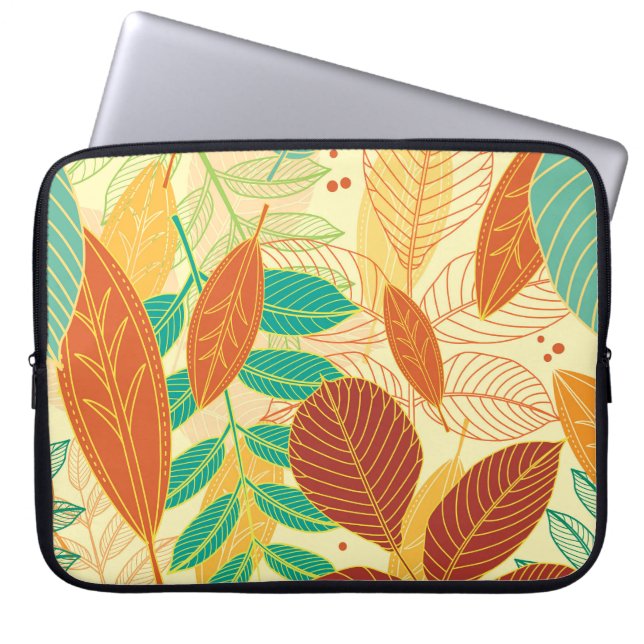 Funda Para Portátil El otoño deja un patrón sin foco (Frente)