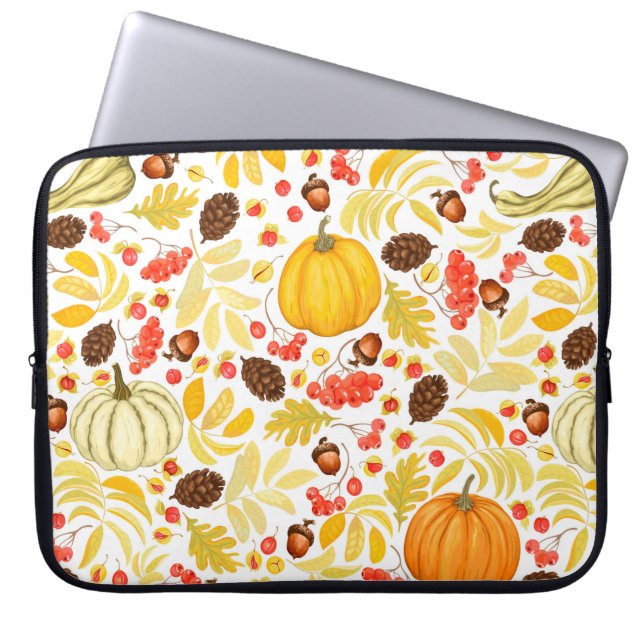 Funda Para Portátil El pasado otoñal sin inconvenientes con calabazas, (Frente)