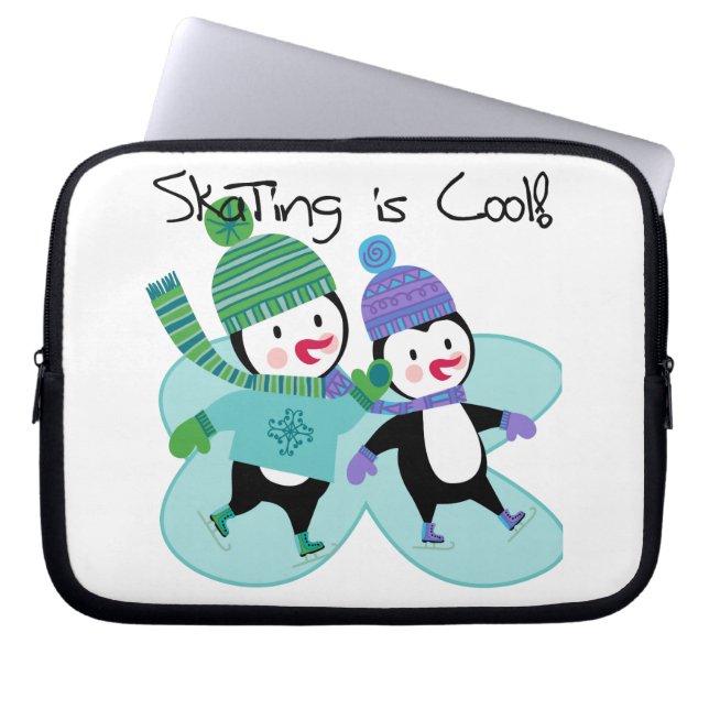 Funda Para Portátil El patinaje de los pingüinos es fresco (Frente)