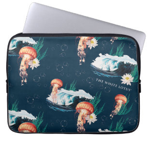 Funda Para Portátil El patrón de las medusas del océano blanco Lotus