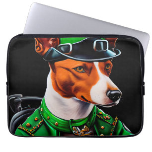 Funda Para Portátil El perro de Basenji conduciendo en bicicleta el Dí
