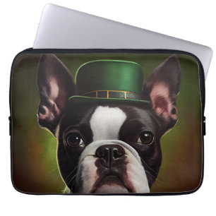 Funda Para Portátil El perro del Boston Terrier en el vestido del Día 