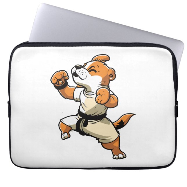 Funda Para Portátil El perro sabe que Karate se transformó (Frente)