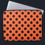 Funda Para Portátil El polka negro se pone sobre el naranja<br><div class="desc">El polka negro se pone sobre el naranja</div>