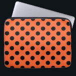 Funda Para Portátil El polka negro se pone sobre el naranja<br><div class="desc">El polka negro se pone sobre el naranja</div>