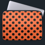 Funda Para Portátil El polka negro se pone sobre el naranja<br><div class="desc">El polka negro se pone sobre el naranja</div>