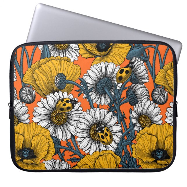 Funda Para Portátil El prado en amarillo y azul (Frente)