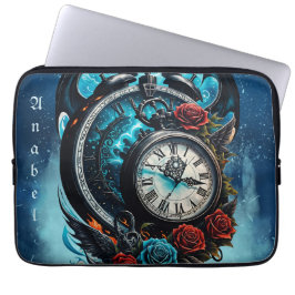 Funda Para Portátil El reloj en la niebla del infinito.