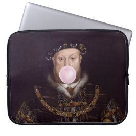 Funda Para Portátil El rey Enrique VIII soplando chicle rosa