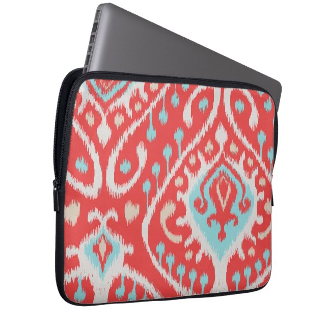 Funda Para Portátil El rojo elegante elegante y el ikat tribal de la (Anverso derecho)