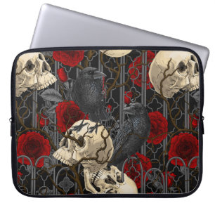 Funda Para Portátil El secreto de Raven. Ilustracion gótico oscuro y m