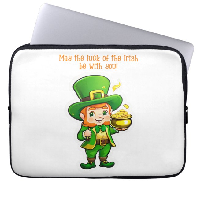 Funda Para Portátil El tesoro de Lucky Leprechaun (Frente)