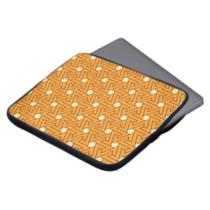 Funda Para Portátil El triángulo oriental Naranja beige espiral egipci