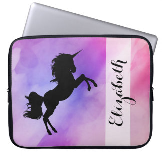 Funda Para Portátil El unicornio púrpura del rosa en colores pastel