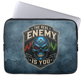 Funda Para Portátil El Verdadero Enemigo Eres Tú Blue Grunge