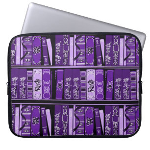 Funda Para Portátil El vintage púrpura de los estantes de librería