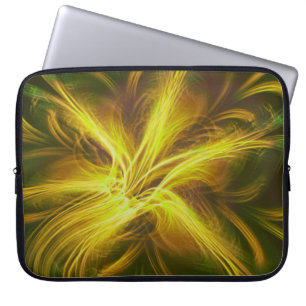 Funda Para Portátil Electronics Bag Fractal Flor Paleta Amarilla
