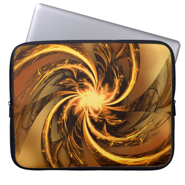 Funda Para Portátil Electronics Bag Fractal Twist Glow Yellow (Frente)