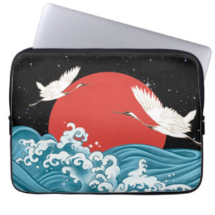 Funda Para Portátil Electronics Bag ondas koi japonesas en pájaros bla
