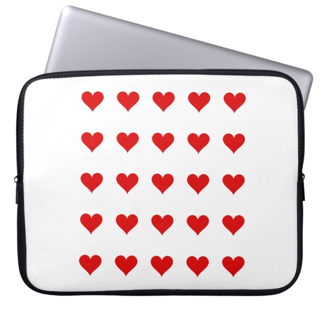 Funda Para Portátil Electronics Bag with hearts. (Frente)