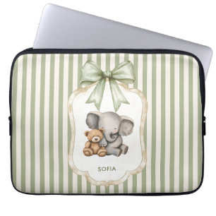 Funda Para Portátil Elefante bebé adorable y abrazo de oso de peluche