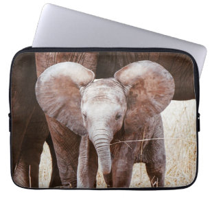 Funda Para Portátil Elefante bebé cute elefante africano con mamá