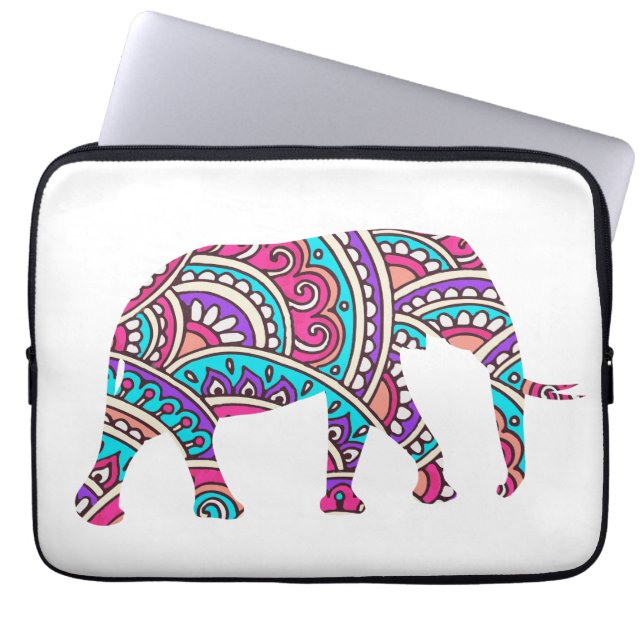 Funda Para Portátil Elefante colorido (Frente)