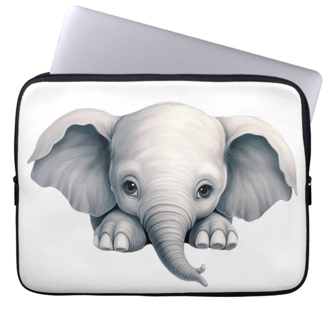 Funda Para Portátil Elefante curioso (Frente)