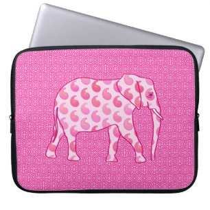 Funda Para Portátil elefante de paisley - rosa hielo y fucsia