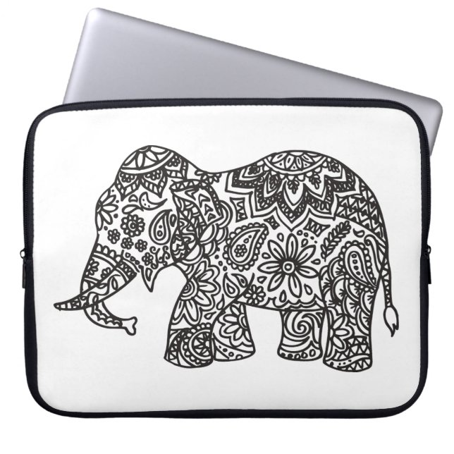 Funda Para Portátil Elefante del Doodle (Frente)