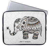 Elefante Infantil Cuto En Diamantes Negros Y Marro