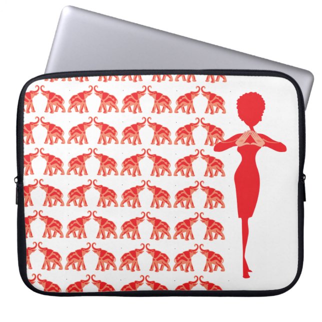 Funda Para Portátil Elefante rojo (Frente)