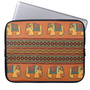 Funda Para Portátil Elefantes Indios, Naranjas Tradicionales Sin Marea