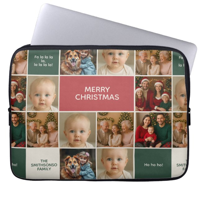 Funda Para Portátil elegance christmas xmas funny fam holiday photo (Frente)