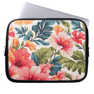 Funda Para Portátil Elegancia de las flores tropicales de Hibiscus